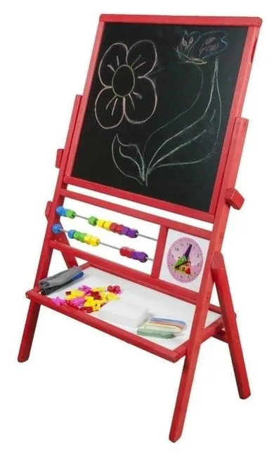 3toysm, tablica obrotowa, 2-rzędowe liczydło, czerwona