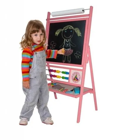 3toysm, tablica obrotowa, 2-rzędowe liczydło, różowa