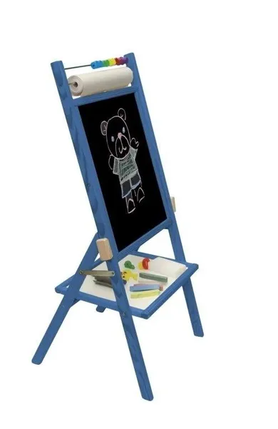 3toysm, tablica obrotowa, kredowa z rolką papieru, niebieska