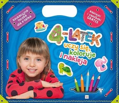 4-latek uczy się, koloruje i nakleja. Edukacyjna teczka dla 4-latka