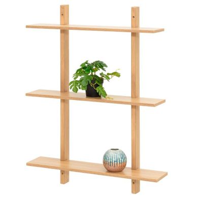 4living, regał sosnowy z trzema półkami, 80-60-15 cm