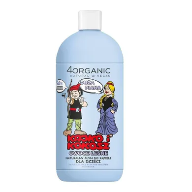 4organic, Kajko i Kokosz, naturalny płyn do kąpieli dla dzieci, Duża Piana, 500 ml