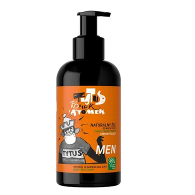 4organic, Men, Tytus, Romek i A'Tomek, energetyzujący żel do mycia 3w1 ciała, twarzy i włosów, 200 ml