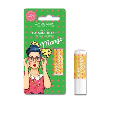 4organic, Pin-Up Girl, naturalny balsam do ust, Mango, 5 g