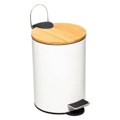 5five Simply Smart, kosz łazienkowy na śmieci z bambusową pokrywą, Modern, 3 l
