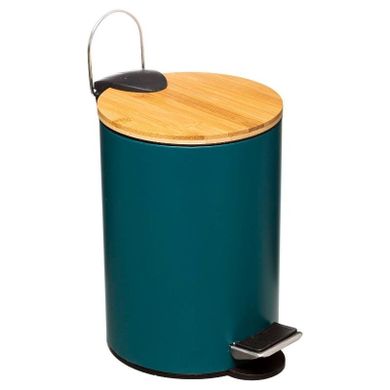 5five Simply Smart, kosz łazienkowy na śmieci z bambusową pokrywą, Modern, 3 l