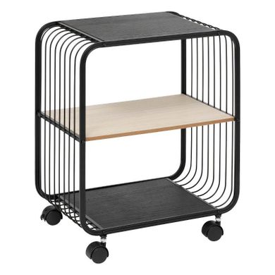 5five Simply Smart, Noir, półka mobilna, 2-poziomowa, metalowa, 43,3-28-53 cm