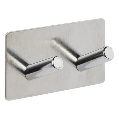 5five simply smart, Stiky, haczyk samoprzylepny + 2 wieszaki, stal nierdzewna, 9-3,5-4,5 cm