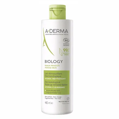 A-Derma, Biology Hydra-Cleansing Dermatological Make-up Remover Lotion, mleczko oczyszczające, 400 ml