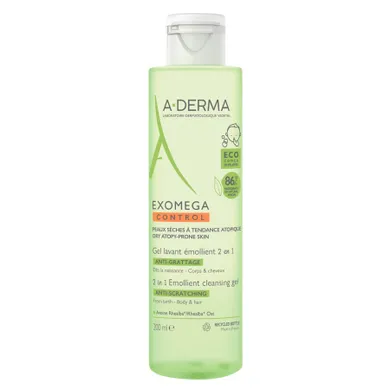 A-Derma, Exomega Control, żel emolient do mycia 2w1, 200 ml