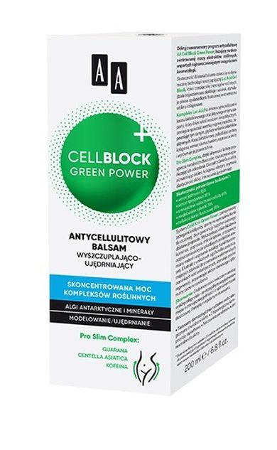 AA, Cell Block Green Power Anti-Cellulit Lotion, wyszczuplająco-ujędrniający balsam antycellulitowy, 200 ml
