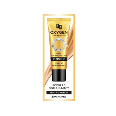 AA, Oxygen Cover Foundation, podkład dotleniający mocne krycie, 209 Caramel, 30 ml