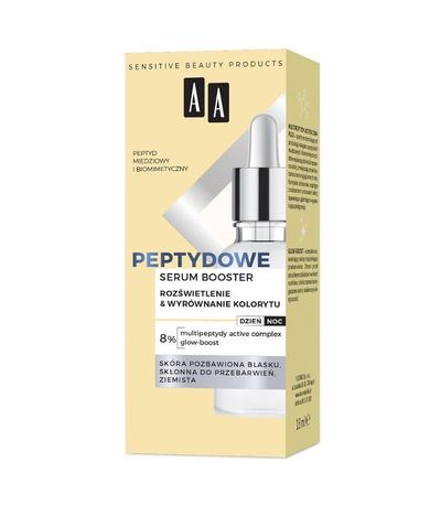 AA, Peptide, serum booster rozświetlenie i wyrównanie kolorytu, 18 ml
