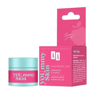 AA, YOU mmy Skin, Raspberry Zen, regenerująca maska do ust, 10g