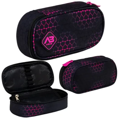 Abag, piórnik owalny, pink hearts