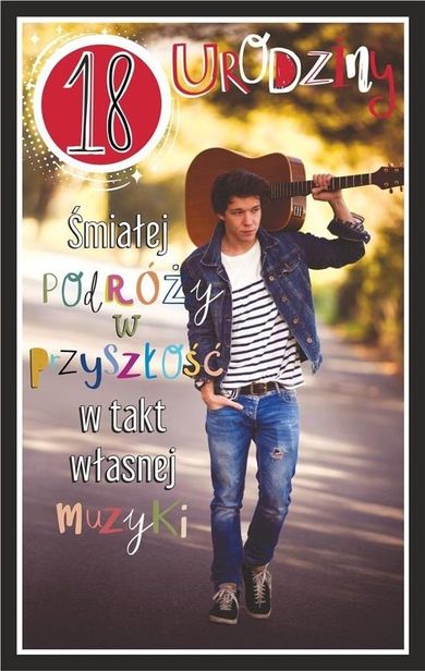 AbCard, kartka okolicznościowa, Urodziny 18 chłopak