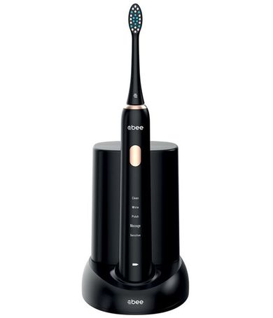 Abee, Dupont Sonic 3.0 UV Ultra, szczoteczka soniczna, dezynfekcja UV, końcówki z włókna, 2 szt., czarna