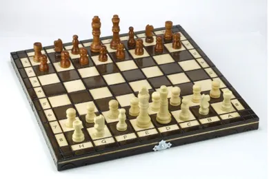 Abino, drewniane szachy, 31 cm, gra logiczna