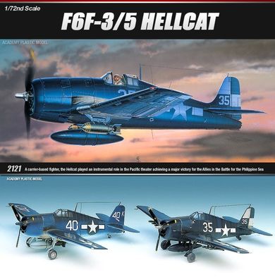 Academy, Model do sklejania, F6F-3/5 Hellcat, 1:72