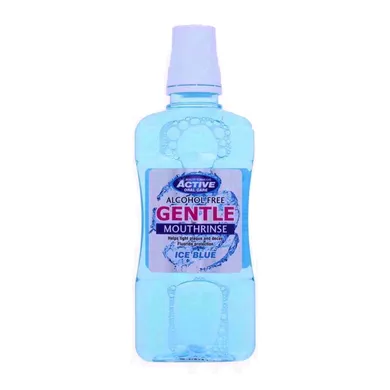 Active Oral Care, Gentle Mouthrinse, bezalkoholowy płyn do płukania jamy ustnej z fluorem, Ice Blue, 500 ml