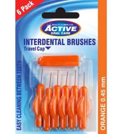 Active Oral Care, Interdental Brushes, czyściki do przestrzeni międzyzębowych, 0.45 mm, 6 szt.