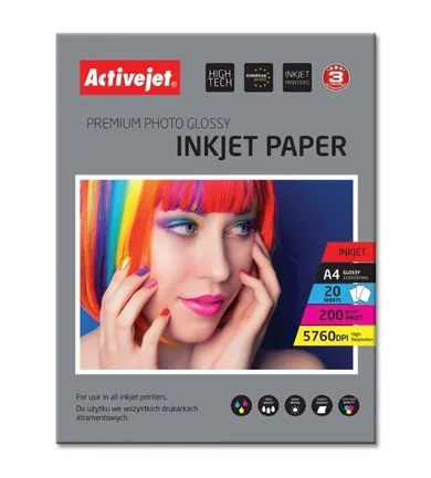 ActiveJet, papier fotograficzny, błysk, A4, 20 szt.