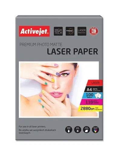 ActiveJet, papier fotograficzny, matowy, A4, 100 szt.