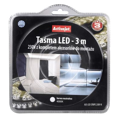 Activejet, taśma LED, AJE-LED STRIPE, 230V-N, 3 m, neutralna IP67