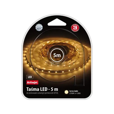 Activejet, taśma LED, AJE-LED STRIPE 2700K, barwa ciepła IP20