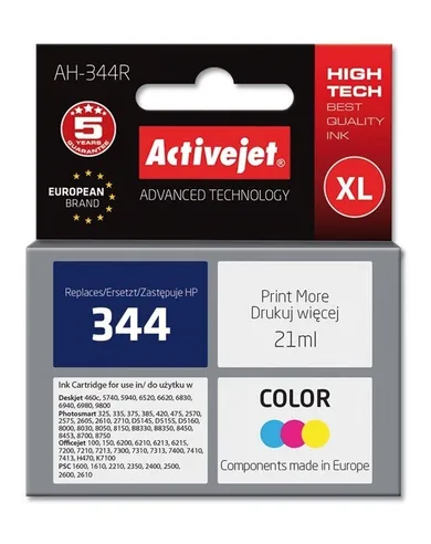 Activejet, tusz do drukarki, zamiennik HP 344 C9363EE, Premium, 21 ml, kolor, AH-344R