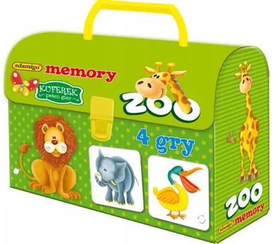 Adamigo, Kuferek pełen gier, Zoo Memory, zestaw 4 gier edukacyjnych
