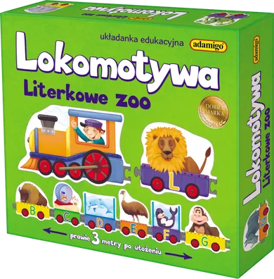 Adamigo, Lokomotywa, literkowe zoo, puzzle, 25 elementów