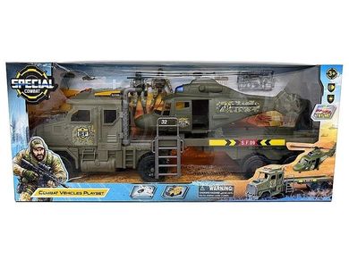 Adar, ciężarówka wojskowa z lawetą, śmigłowcem i akcesoriami