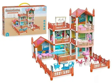 Adar, domek dla lalek z akcesoriami, 2-piętrowy