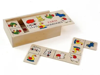 Adar, drewniane domino obrazkowe, gra familijna