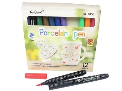 Adar, flamastry do malowania po porcelanie, 12 kolorów