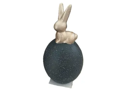 Adar, jajko ceramiczne nakrapiane ze złotym zającem