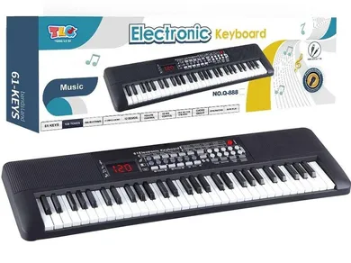 Adar, keyboard z mikrofonem, ładowarka USB, 61 klawiszy