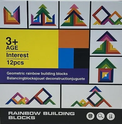 Adar, kreatywne klocki drewniane, tęczowe
