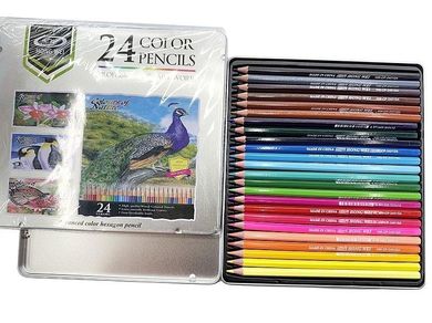 Adar, kredki w metalowym pudełku, 24 kolory