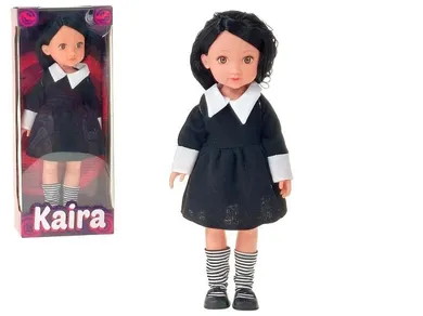 Adar, lalka w czarnej sukience, interaktywna z dźwiękiem, 33 cm