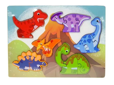 Adar, puzzle drewniane, układanka, dinozaury