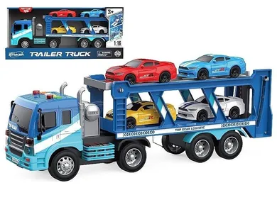 Adar, tir laweta z autami sportowymi, zestaw pojazdów, 1:16