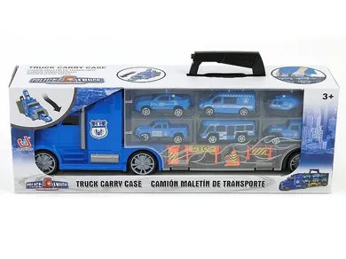 Adar, tir transporter z autkami ratunkowymi, niebieski