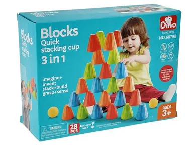 Adar, Układanie kubeczków, gra zręcznościowa, 28 elementów