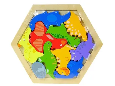 Adar, układanka drewniana, puzzle, dinozaury