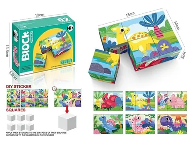 Adar, układanka klockowa, dinozaury