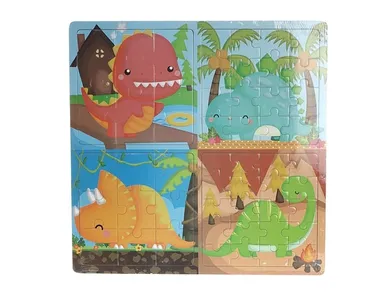 Adar, układanka, puzzle drewniane, 4w1, dinozaury