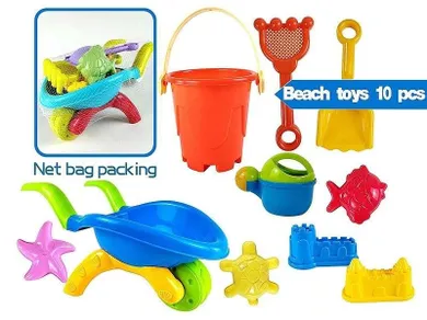 Adar, zestaw do piasku z taczką, 10 elementów