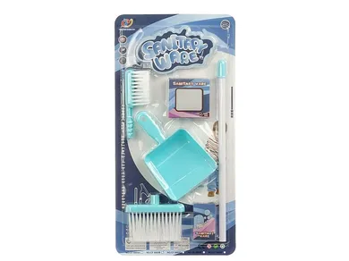 Adar, zestaw do sprzątania, szczotka, szufelka, zmiotka, niebieski